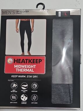 HeatKeep Midweight Thermal Men's Base Layer Pant - Black